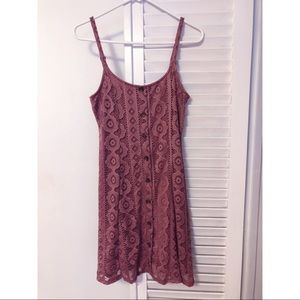 Purple Summer Dress with Buttons